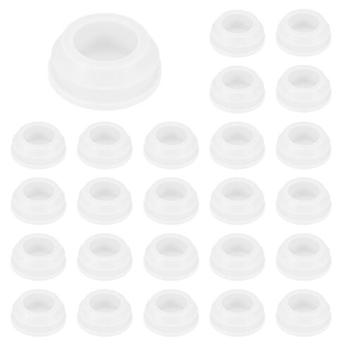 M METERXITY 25-Pack سدادات ثقب السيليكون، المفاجئة في قفل ثقب المقابس لثقب 9-10 مم، ثقب دائري سدادة مطاطية حواجز المطبخ سدادات ختم مقاومة للماء [أبيض] in Kuwait