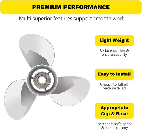 الدعائم الشابة 13 1/2x17 مروحة القارب الخارجية من الفولاذ المقاوم للصدأ لمحركات ياماها 50 70 75 80 90 100 115 125 130HP 13 1/2x17 الدعامة 15 سن RH in Kuwait