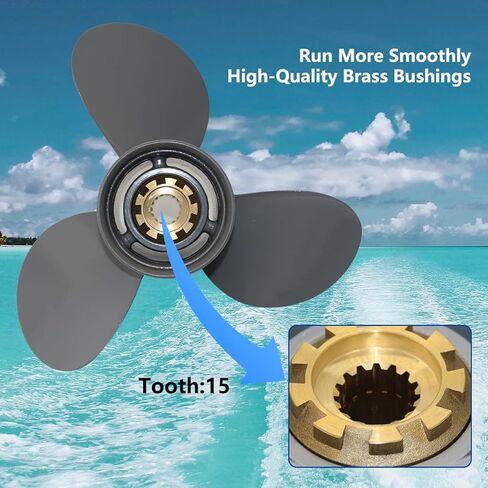Aluminium Boat Propeller 13 1/4 x 17 Compatible with Honda Engine 60HP/75HP/90HP/115HP/130HP,3-Blade,15 Tooth(58130-ZW1-017AH)-Smooth Sailing in Saudi Arabia