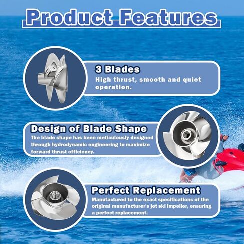 مجموعة مكره جت سكي لسولاس SK-CD-12/17 fit Sea-Doo Spark ACE 900 Spark ACE 900 HO Spark TRIXX 2014-مكره جديد 140 مم مع حلقة تآكل بلاستيكية، أداة إزالة المكره وحذاء المكره in Kuwait