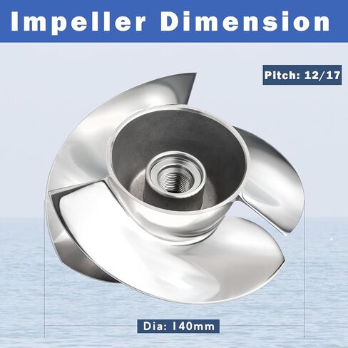 مجموعة مكره جت سكي لسولاس SK-CD-12/17 fit Sea-Doo Spark ACE 900 Spark ACE 900 HO Spark TRIXX 2014-مكره جديد 140 مم مع حلقة تآكل بلاستيكية، أداة إزالة المكره وحذاء المكره in Kuwait