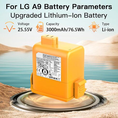 3000 مللي أمبير في الساعة لاستبدال بطارية LG Vacuum لـ LG Cord Zero A9، A9S، P9، A9K-CORE، A9MAX، A9T-Ultra، A9K Pro، A9N، A9M، A9MULTI، A958، A958SA، A9 Plus A905M A907GMS A905RM A908MVR A929KVM A958S R3U1 in Kuwait