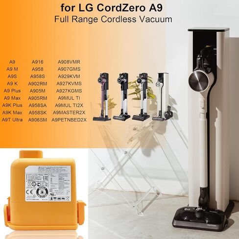 3000 مللي أمبير في الساعة لاستبدال بطارية LG Vacuum لـ LG Cord Zero A9، A9S، P9، A9K-CORE، A9MAX، A9T-Ultra، A9K Pro، A9N، A9M، A9MULTI، A958، A958SA، A9 Plus A905M A907GMS A905RM A908MVR A929KVM A958S R3U1 in Kuwait