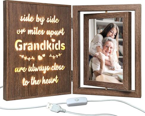 Light Up Grandparents Picture Frame - Grandma Grandpa Picture Frame for New Grandma Gifts, Grandparents Gifts, Mother's Day, Father's Day, Birthday in Saudi Arabia