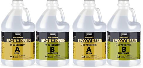 16OZ 3×UV Resistant Resin Kit,No Bubble & Crystal Clear Epoxy Resin for Coating, Casting, Table Top,DIY, Bar Top, River Tables, Resin Art, Wood with High Gloss Finish in Kuwait