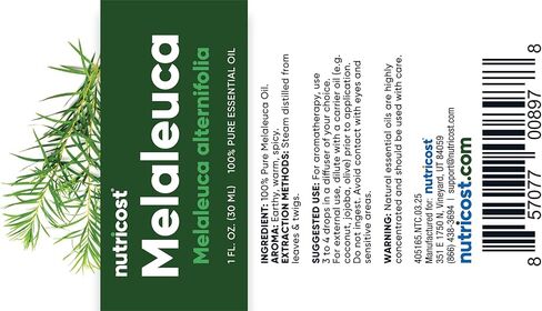 Nutricost Melaleuca (Tea Tree) Essential Oil - 100% Pure Melaleuca Oil - 1 Fl Oz (30 ml) in Saudi Arabia