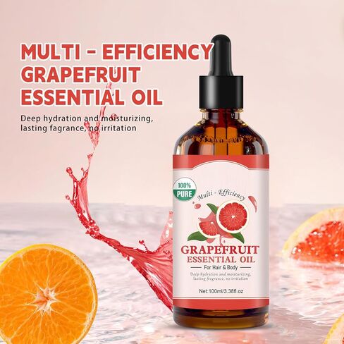 زيت الجريب فروت العطري للبشرة - زيت الجريب فروت الطبيعي للعناية بالشعر والوجه والعناية بالبشرة والعلاج العطري وتدليك فروة الرأس والجسم وصناعة الصابون بنفسك. in Kuwait