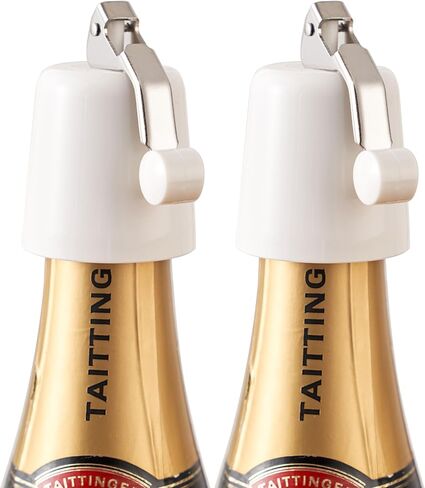 2-Pack Wine Stopper & Airtight Sealers Keep Wine Fresh - Reusable Leakproof Stoppers for Standard Red/White/Rosé Bottles, for Party, Bar, Home Kitchen, Decorative Gift (White) in Saudi Arabia