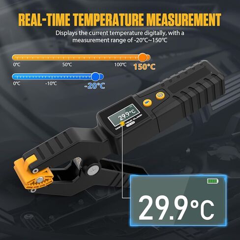 ميزان حرارة رقمي HVAC، ميزان حرارة بمشبك الأنابيب، مقياس حرارة LM55 HVAC مع نطاق قياس من 50 إلى 150 درجة مئوية لأنظمة التدفئة والتبريد in Kuwait