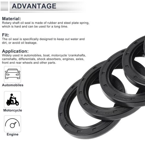 Universal Oil Seal TC Double Lip W Steel Spring Seal Ring Rotary Shaft Seal 44x60x7mm High Pressure Nitrile Rubber Black 5 Pcs in Saudi Arabia