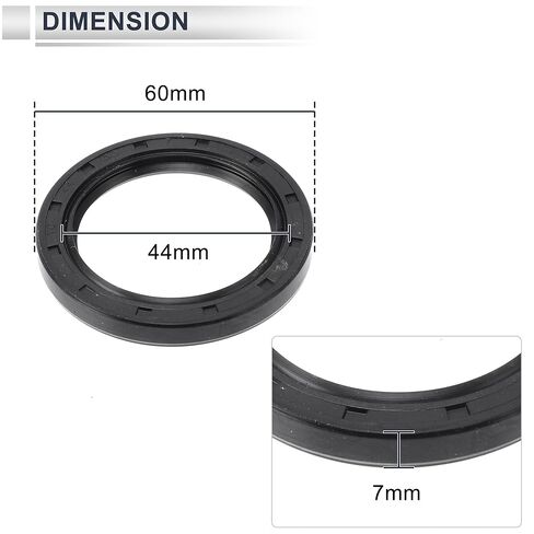 Universal Oil Seal TC Double Lip W Steel Spring Seal Ring Rotary Shaft Seal 44x60x7mm High Pressure Nitrile Rubber Black 5 Pcs in Saudi Arabia
