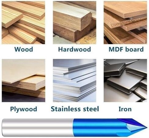 5 قطعة مطحنة نهاية الشطب 6.35 مللي متر عرقوب CNC لقم نحت الشطب قاطعة الطحن 3 الناي طلاء أزرق كربيد نهاية المطاحن 60 درجة CNC راوتر بت أداة الشطب in Kuwait