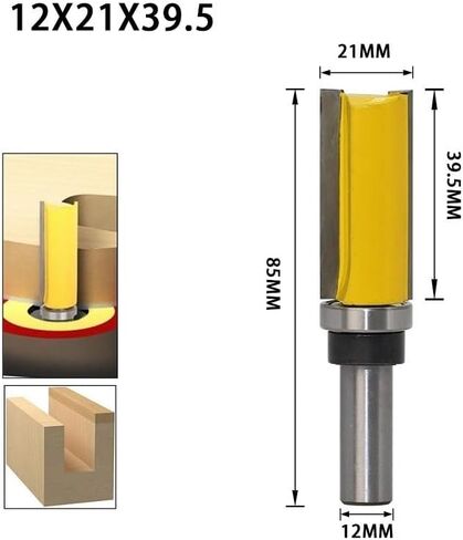 4 قطعة 12 مللي متر عرقوب فلوش تقليم نمط راوتر بت قالب تقليم المفصلي Mortising راوتر بت تحمل مستقيم نهاية مطحنة أدوات الخشب in Kuwait