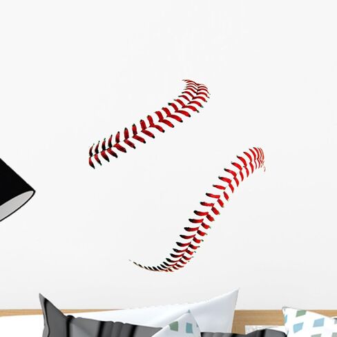 Baseball Stitches Wall Decal Wallmonkeys Peel and Stick Graphic (24 in W x 21 in H) WM367611 in Saudi Arabia