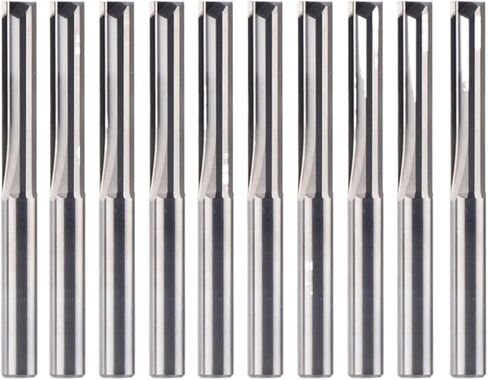 10pcs/Set 1/8 Inch Shank Straight Router Bits Straight Milling Cutter 2 Flute Tungsten Carbide End Mill Woodworking Grooving Engraving Bit(10pc-ST2F-D3.1-L12) in Saudi Arabia