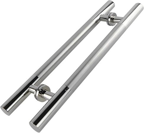 Gate Hardware Commercial Heavy Duty Stainless Steel Round Tube Office Glass Door Push-Pull Handle/Home Sliding Wooden Door Barn Door Handle, 6 Sizes/60X40Cm,80X50Cm in Saudi Arabia