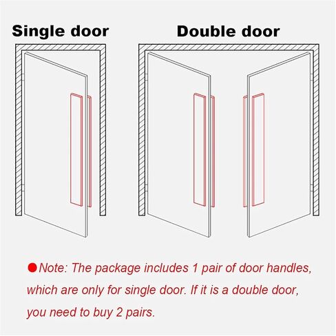 Gate Hardware Commercial Heavy Duty Stainless Steel Round Tube Office Glass Door Push-Pull Handle/Home Sliding Wooden Door Barn Door Handle, 6 Sizes/60X40Cm,80X50Cm in Saudi Arabia