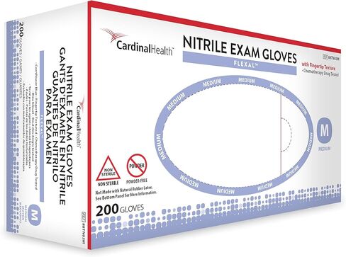 CARDINAL HEALTH™ Flexal Nitrile Exam Gloves Cornflower Blue, Medium, Box of 200 in Saudi Arabia