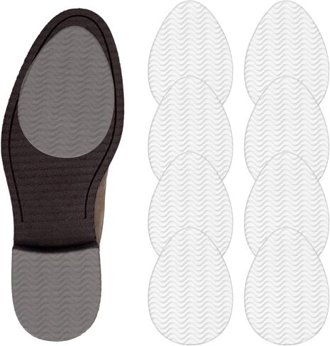 8Pcs Shoe Grips on Bottom of Shoes, Self-Adhesive Clear Non Slip Shoe Pads for Heels, Invisible Sole Protectors Guard, Pointed Toe Sole Traction Pads for Pumps, Stilettos & Dress Shoes in Saudi Arabia