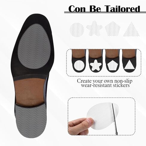 8Pcs Shoe Grips on Bottom of Shoes, Self-Adhesive Clear Non Slip Shoe Pads for Heels, Invisible Sole Protectors Guard, Pointed Toe Sole Traction Pads for Pumps, Stilettos & Dress Shoes in Saudi Arabia