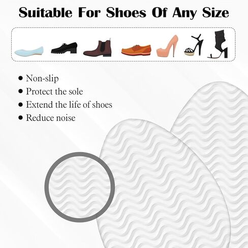 8Pcs Shoe Grips on Bottom of Shoes, Self-Adhesive Clear Non Slip Shoe Pads for Heels, Invisible Sole Protectors Guard, Pointed Toe Sole Traction Pads for Pumps, Stilettos & Dress Shoes in Saudi Arabia