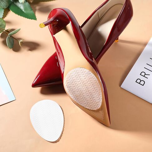 8Pcs Shoe Grips on Bottom of Shoes, Self-Adhesive Clear Non Slip Shoe Pads for Heels, Invisible Sole Protectors Guard, Pointed Toe Sole Traction Pads for Pumps, Stilettos & Dress Shoes in Saudi Arabia