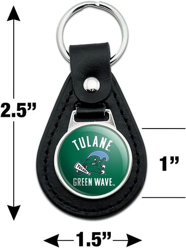 GRAPHICS & MORE Black Leather Tulane University Green Wave Keychain in Saudi Arabia