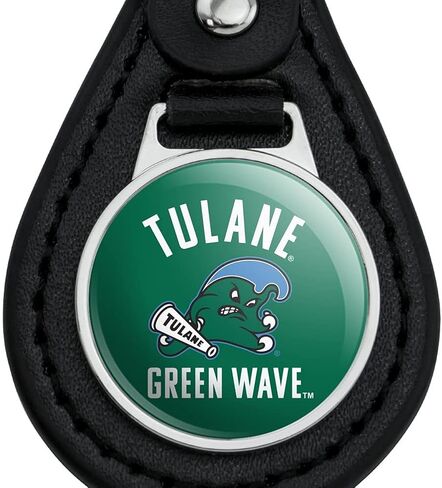 GRAPHICS & MORE Black Leather Tulane University Green Wave Keychain in Saudi Arabia