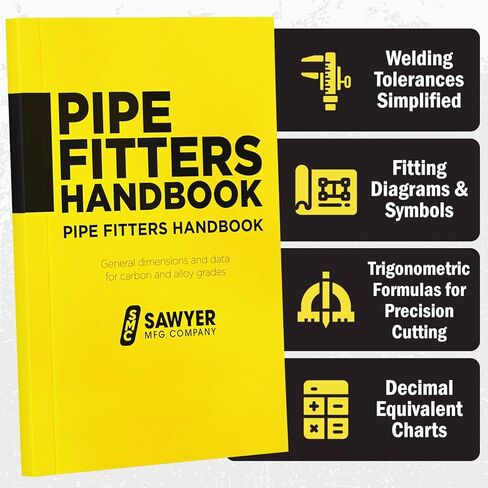 Sawyer MFG Company - The Tech Pack: Ultimate Pipefitter's Bundle - Pipefitter's Handbook, Compact Pipe Tape & Slide Rule Tool for Accurate Pipe Measurements, Welding Specs & Fitting Dimensions in Kuwait