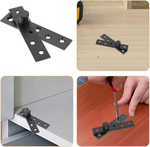 360 Degree Rotating Door Pivot Hinge Black Offset Concealed Heavy-Duty Large Size Industrial Pivot Hardware for Shed and Cabinet Doors in Kuwait