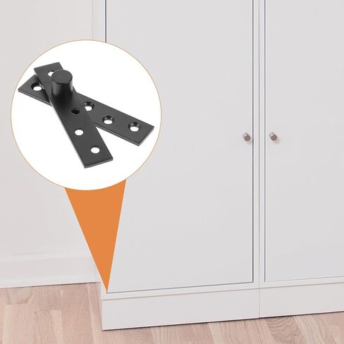 360 Degree Rotating Door Pivot Hinge Black Offset Concealed Heavy-Duty Large Size Industrial Pivot Hardware for Shed and Cabinet Doors in Kuwait