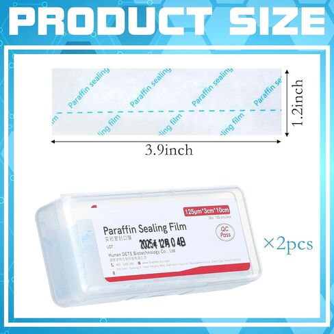 2 Sets/200 Pcs Laboratory Film Lab Sealing Plastic Film, 1.2 Inches (3cm) x 4 Inches (10cm), Pre Cut Plastic Wrap in Hard Case for Petri Dishes, Labware, Cryo Storage, Plant Grafting in Saudi Arabia