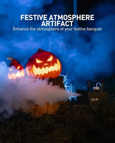 Halloween Fog Machine, 600W Smoke Machine with Disco Ball Lights, 3000CFM Output, 13 Color LED Effects, Wireless Remote Controls, Perfect for DJ, Weddings, Parties, Stage Effect, Photography in Saudi Arabia