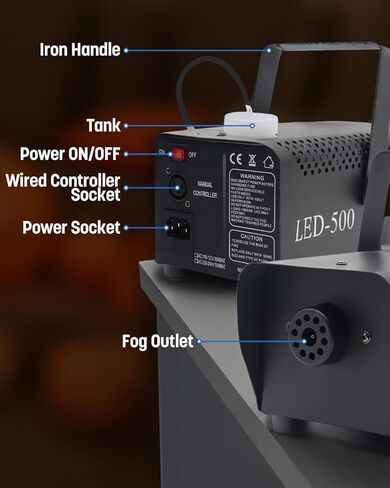 Halloween Fog Machine, 600W Smoke Machine with Disco Ball Lights, 3000CFM Output, 13 Color LED Effects, Wireless Remote Controls, Perfect for DJ, Weddings, Parties, Stage Effect, Photography in Saudi Arabia