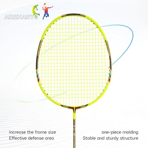 Badminton Racket Set,Badminton Rackets,Both Offensive and Defensive,Lightweight Composite Carbon Fiber 82g Durable Racket,with 2 Rackets,2 Shuttlecocks,and 1 Ball Bag in Saudi Arabia