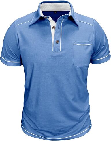 Men's Henley Shirts Short Sleeve Classic Button Basic Stylish Tops Summer Lightweight Casual Tee Shirts with Pockets in Saudi Arabia