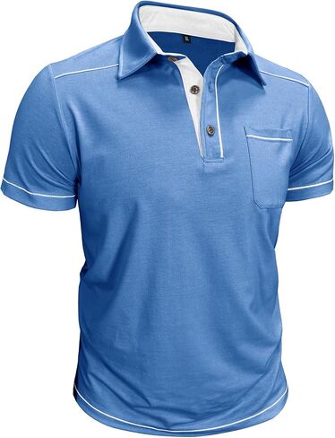 Men's Henley Shirts Short Sleeve Classic Button Basic Stylish Tops Summer Lightweight Casual Tee Shirts with Pockets in Saudi Arabia