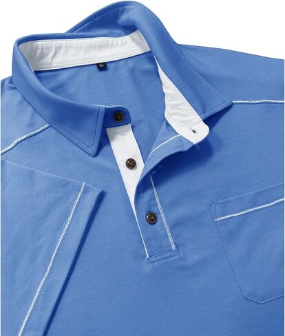 Men's Henley Shirts Short Sleeve Classic Button Basic Stylish Tops Summer Lightweight Casual Tee Shirts with Pockets in Saudi Arabia
