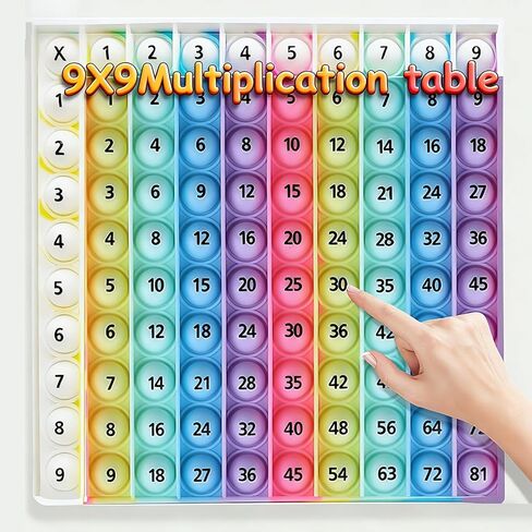 لعبة الضرب قوس قزح طاولة التعلم حصيرة، البوب ​​12x12 ملصق مخطط الضرب لعبة الضرب البوب ​​تململ جدول الضرب الرياضيات ألعاب الضرب جدول الأوقات in Kuwait
