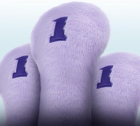 Purple Golf Driver Head Cover Front Plush Back Leather Printing Jacaranda Driver Headcover for Women Lady in Saudi Arabia