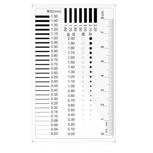 Crack Ruler & Precision Measuring Tool: Transparent Point Line Gauge for Flaw Detection - High-Precision Size Estimation Chart for QC Inspection and Forensic Analysis in Saudi Arabia