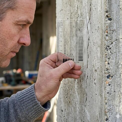 Crack Ruler & Precision Measuring Tool: Transparent Point Line Gauge for Flaw Detection - High-Precision Size Estimation Chart for QC Inspection and Forensic Analysis in Saudi Arabia
