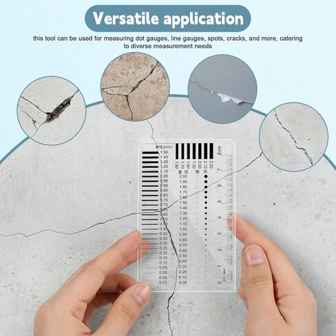 Crack Ruler & Precision Measuring Tool: Transparent Point Line Gauge for Flaw Detection - High-Precision Size Estimation Chart for QC Inspection and Forensic Analysis in Saudi Arabia