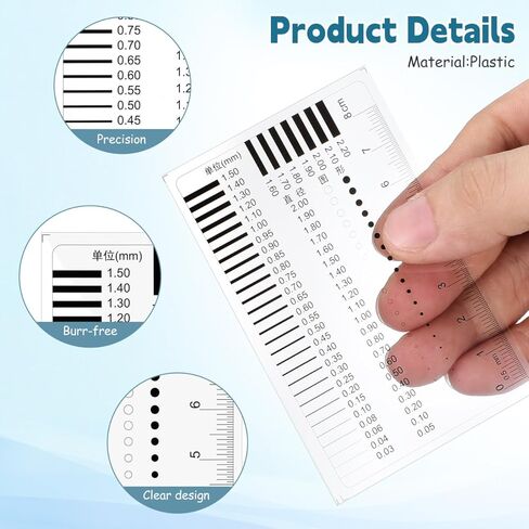 Crack Ruler & Precision Measuring Tool: Transparent Point Line Gauge for Flaw Detection - High-Precision Size Estimation Chart for QC Inspection and Forensic Analysis in Saudi Arabia