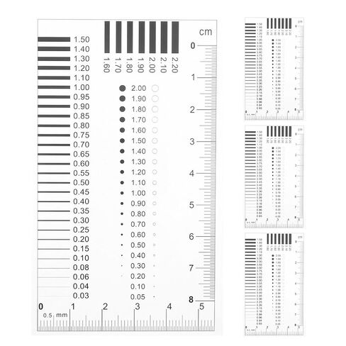 4 Pcs Estimation Chart Clear Plastic Ruler for Diameter Defects Line Width Measurement and Precision Inspection in Various Light Conditions in Saudi Arabia