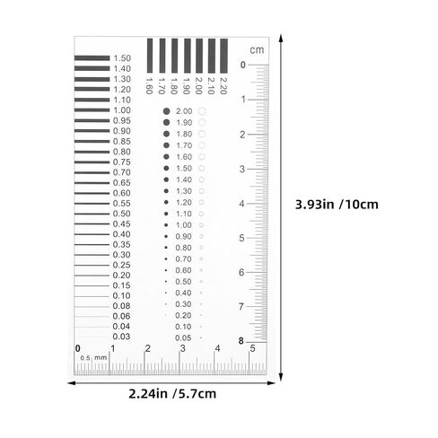 4 Pcs Estimation Chart Clear Plastic Ruler for Diameter Defects Line Width Measurement and Precision Inspection in Various Light Conditions in Saudi Arabia