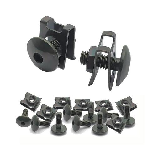 10 مجموعات دراجة نارية سكوتر الدراجة غطاء بلاستيكي مسمار مزلاج ومقاطع نوع U مع الجوز M6 6 مللي متر M6X16 مسامير معدنية in Kuwait