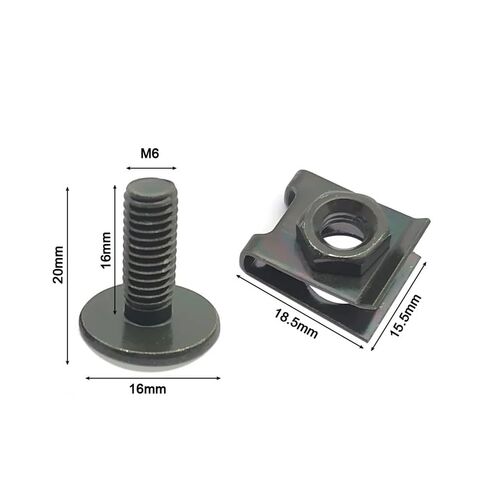 10 مجموعات دراجة نارية سكوتر الدراجة غطاء بلاستيكي مسمار مزلاج ومقاطع نوع U مع الجوز M6 6 مللي متر M6X16 مسامير معدنية in Kuwait