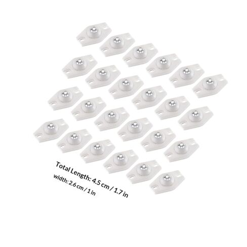 24pcs White Adhesive Paste Caster Wheels for Storage Boxes, Mini Swivel Replacement Ball Casters for Home Appliance Movement and Furniture Base in Saudi Arabia