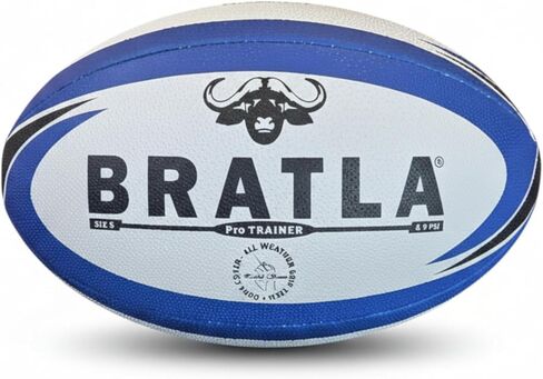 كرة الرجبي للتدريب الاحترافي - كرة تدريب الرجبي الاحترافية المخيطة يدويًا مع دعم من القماش ثلاثي الطبقات، قبضة طويلة الأمد - مقاس 5 وحجم 4 - مثالية للتدريب وإعداد المباريات والنوادي والمدارس in Kuwait